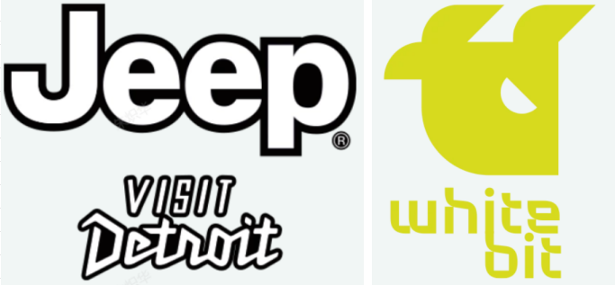 Juventus Jeep x Visit Detroit Sponsor (home) & White Bit Sponsor(Yellow)